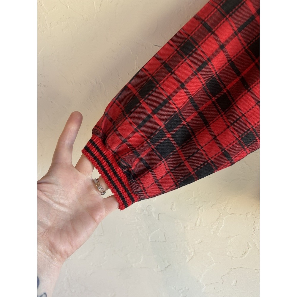 Vintage 90s Y2K Hang Ten Cropped Boxy Plaid Top S Punk Academia Edgy Grunge‎ - Picture 7 of 8